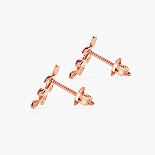 Kolczyki Savicki: różowe złoto, czarne diamenty